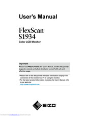 Eizo FlexScan S1934 User Manual