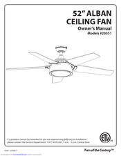 Turn of the century 20351 Owner's Manual