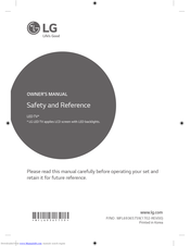 LG 75/86SJ95 series Safety And Reference