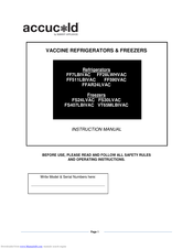 ACCUCOLD FS407LBIVAC Instruction Manual