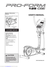 Pro-Form 125 CSE User Manual