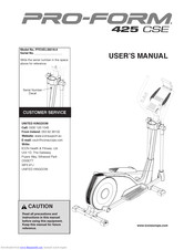 Pro-Form 425 CSE User Manual