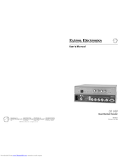 Extron electronics CD 900 User Manual