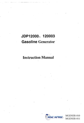 Mac Afric JdP12000 Instruction Manual