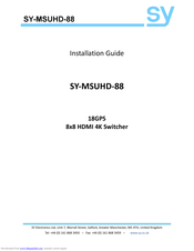 SY SY-MSUHD-88 Installation Manual