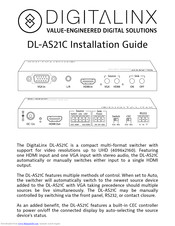 DigitaLinx DL-AS21C Installation Manual
