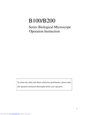 AmScope B200 Operation Instruction Manual