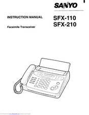 Sanyo SFX-210 Instruction Manual