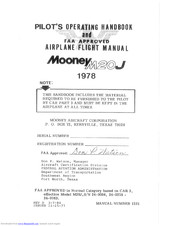 Mooney M20J 1978 Pilot Operating Handbook