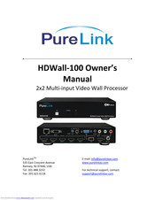 PureLink HDWall-100 Owner's Manual