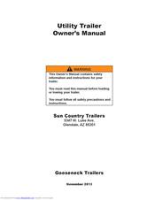 SUN COUNTRY Gooseneck SERIES Owner's Manual