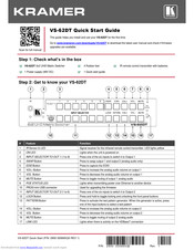 Kramer VS-62DT Quick Start Manual