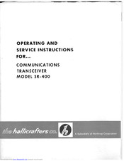 Halicrafters SR-400 Operating And Service Instructions
