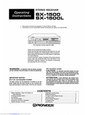 Pioneer SX-1500L Operating Instructions Manual
