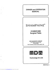 MDT SHAMPAINE 5100E Owner's And Operator's Manual