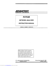 Advantest R3763B Instruction Manual