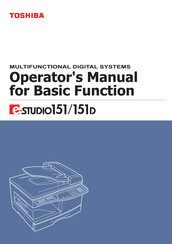 Toshiba E-STUDIO151 Operators Manual For Basic Man