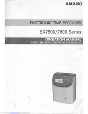 Amano EX7600 series Operation Manual