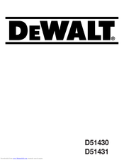 DeWalt D51430 Instructions Manual