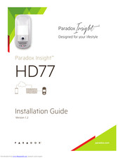 PARADOX INSIGHT HD77 Installation Manual