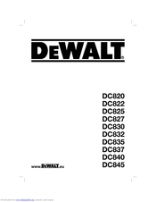 DeWalt DC820, DC830, DC840 Instructions Manual