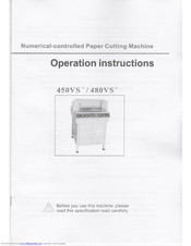 Grafalex 450VS+ Operation Instructions Manual