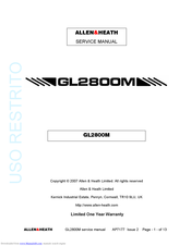ALLEN & HEATH GL2800M Service Manual