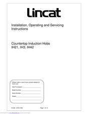 Lincat IH3 Installation, Operating And Servicing Instructions