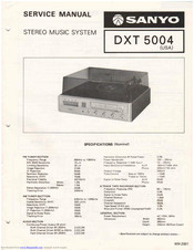 Sanyo DXT 5004 Service Manual