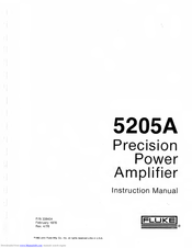 Fluke 5205A Instruction Manual