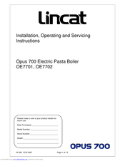 Lincat OE7701 Installation, Operating And Servicing Instructions