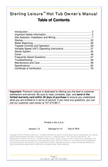 Premium Leisure Sterling Leisure Owner's Manual