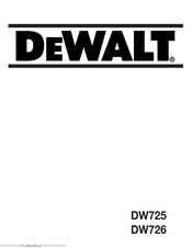 DeWalt DW726 Manual