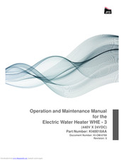 JFD WHE - 3 Operation And Maintenance Manual