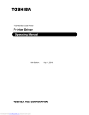 Toshiba B-462-R Printer Driver Operating Manual