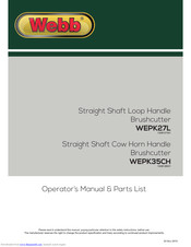 Webb 1938128001 Operators Manual & Parts Lists