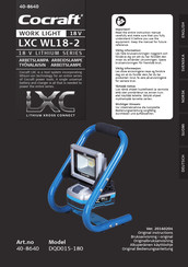 Cocraft LXC WL18-2 Original Instructions Manual
