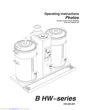 BRAVILOR BONAMAT Photos BHW series Operating Instructions Manual