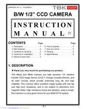 Tbk Vision RYK777F Instruction Manual