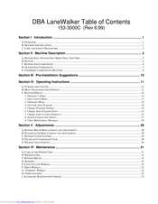 DBA LaneWalker Operating Manual