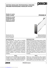 Paso PM2040-B Instructions For Use Manual