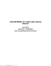 Ludlum 44-7 Technical Manual