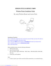 Epson Stylus Office T40W Installation Manual