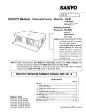Sanyo PLV-Z1BL Service Manual