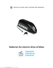EVBIKE EVBAT36V13A Installation And Operation Manual