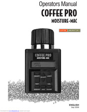Coffee Laboratory Coffee Pro Moisture-Mac Operator's Manual
