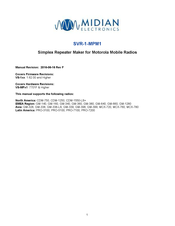Midian SVR-1-MPM1 Manual