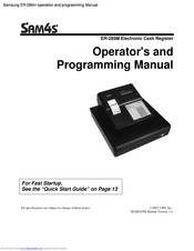 Sam4s ER-285M Operator's And Programming Manual