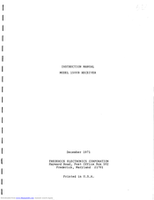 FREDERICK ELECTRONICS lSOOB1500B Instruction Manual