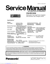 Panasonic CQ-RD153N Service Manual